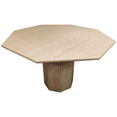 Retro Travertine Octogonal Dining Table, 1970s