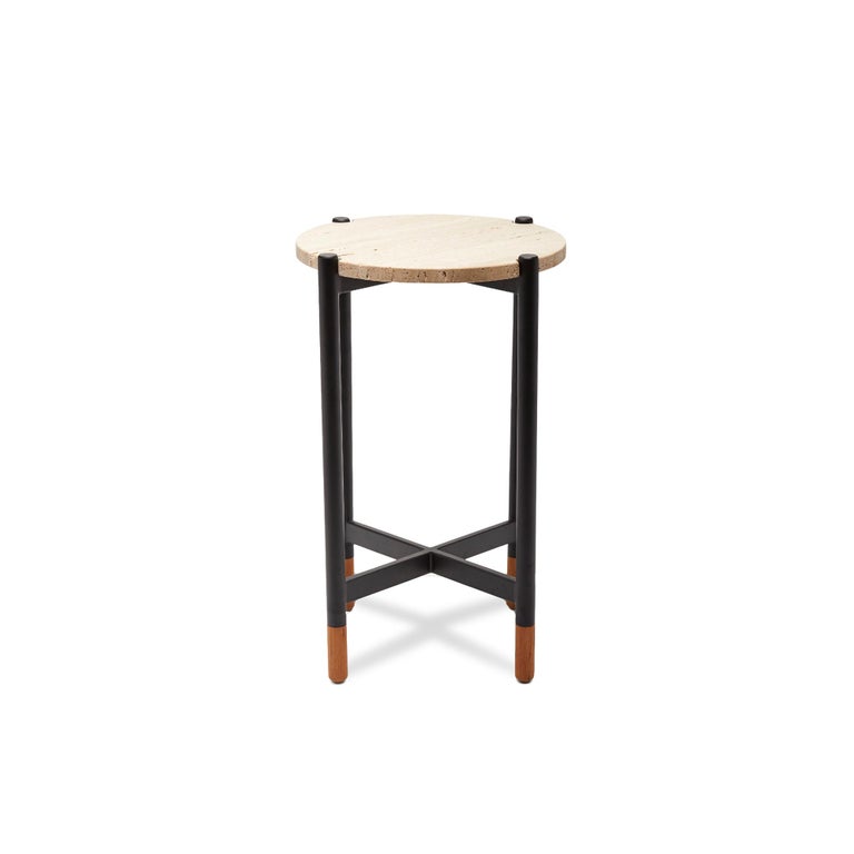 Travertine Outdoor Bronson Drinks Table By Lawson Fenning For Sale At 1stdibs