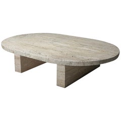 Travertine Oval Coffee Table