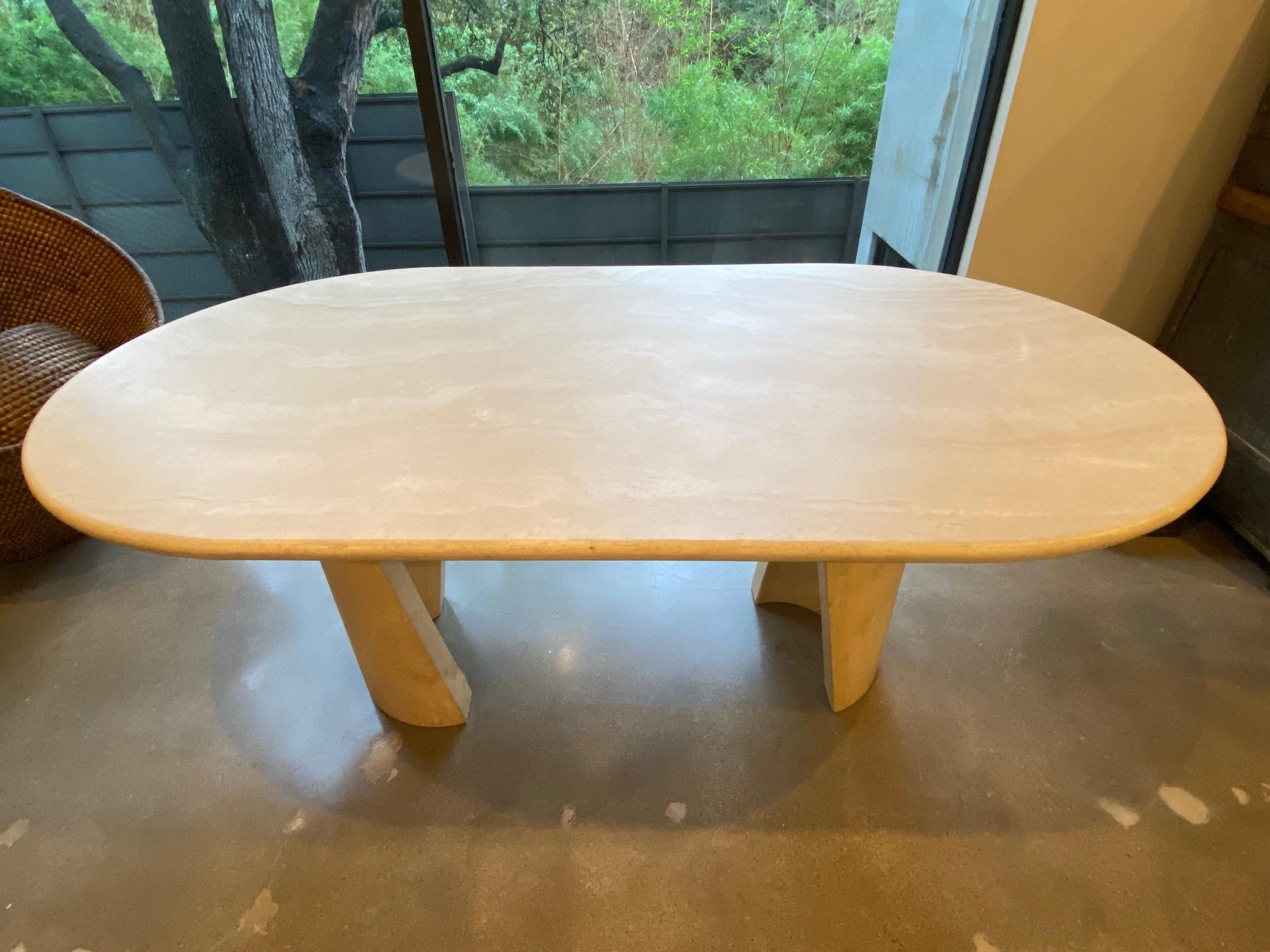 20th Century Travertine Oval Dining Table, Italy, 1970's