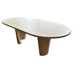 Travertine Oval Dining Table, Italy, 1970's