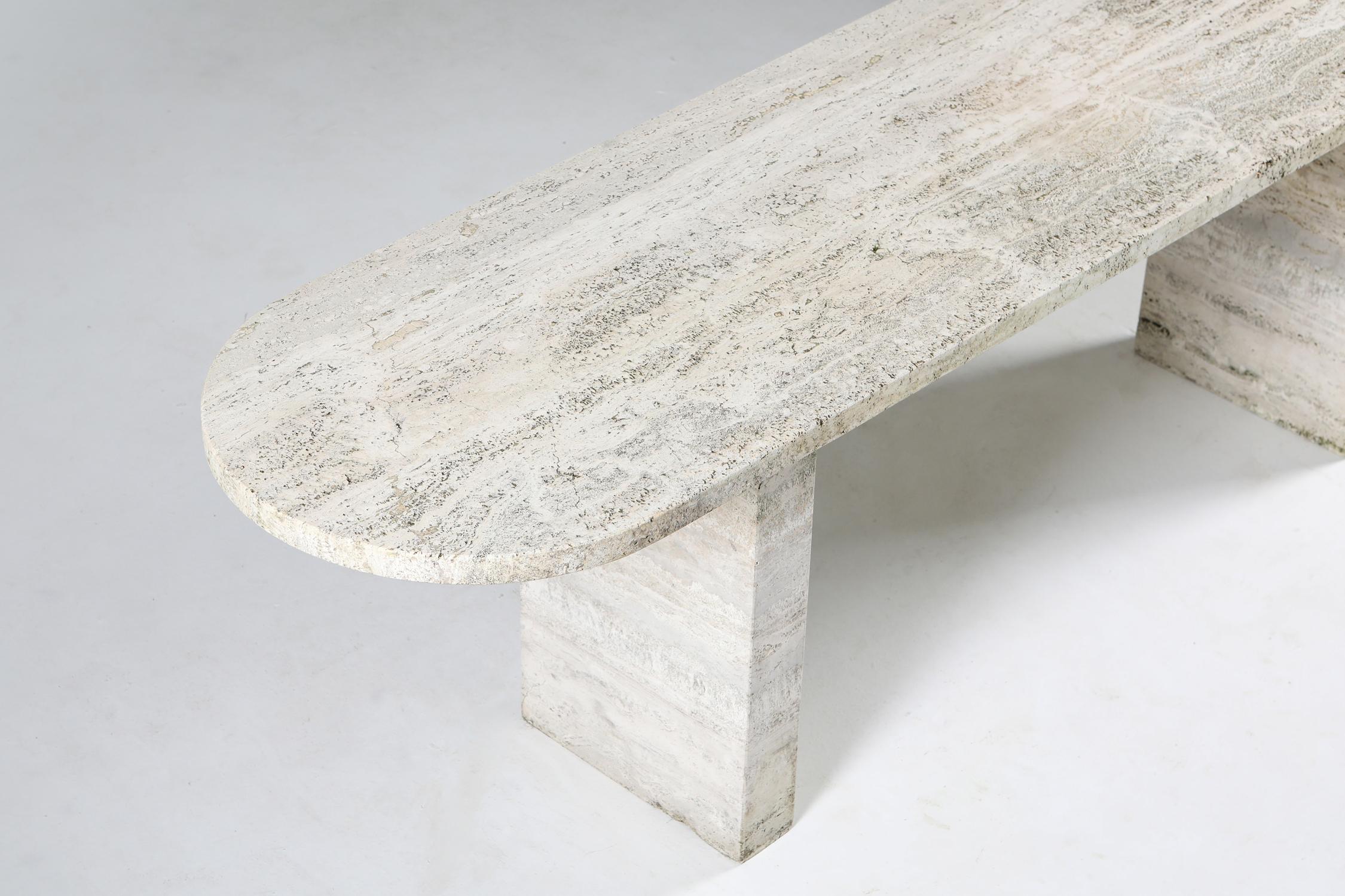 Travertine Oval Table 4