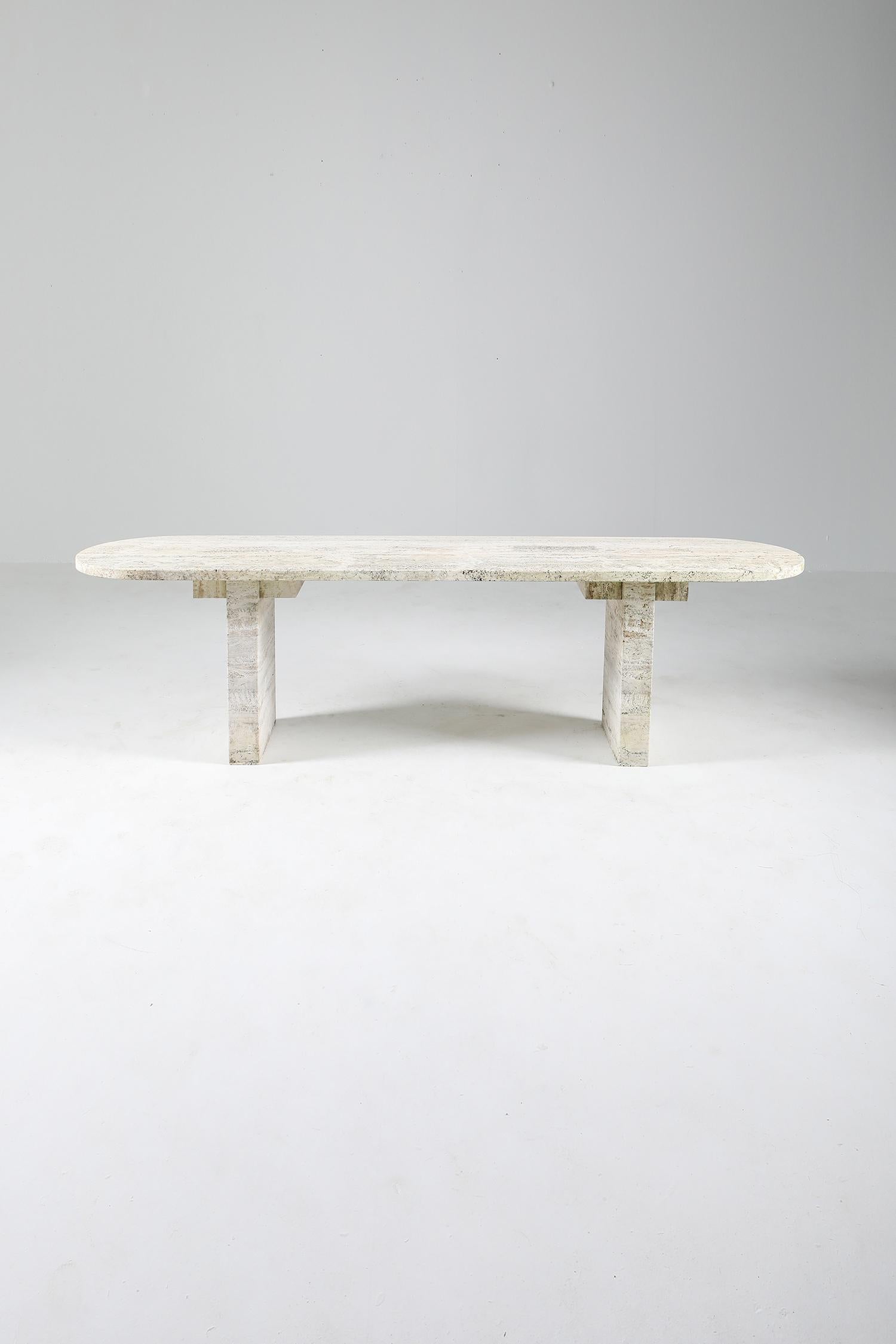 Travertine Oval Table 5