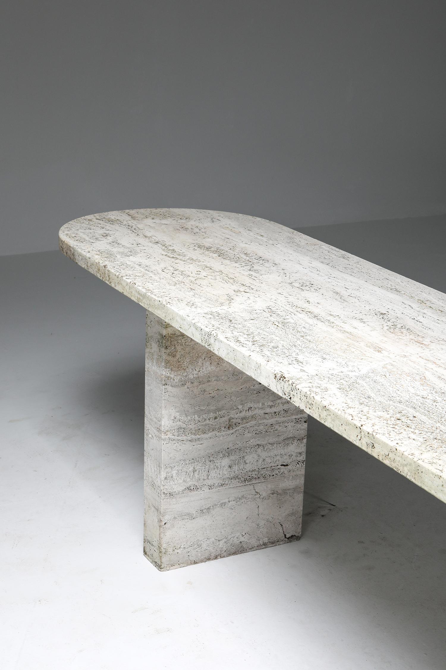 Travertine Oval Table 6