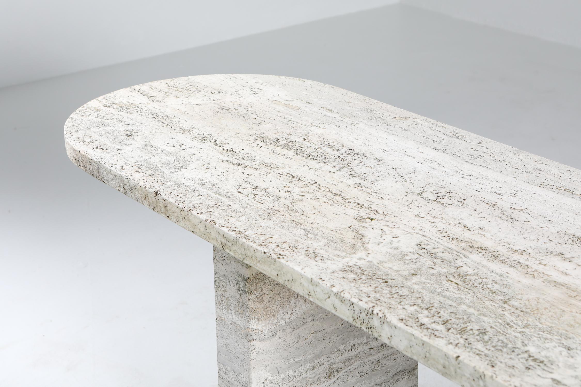Travertine Oval Table 1