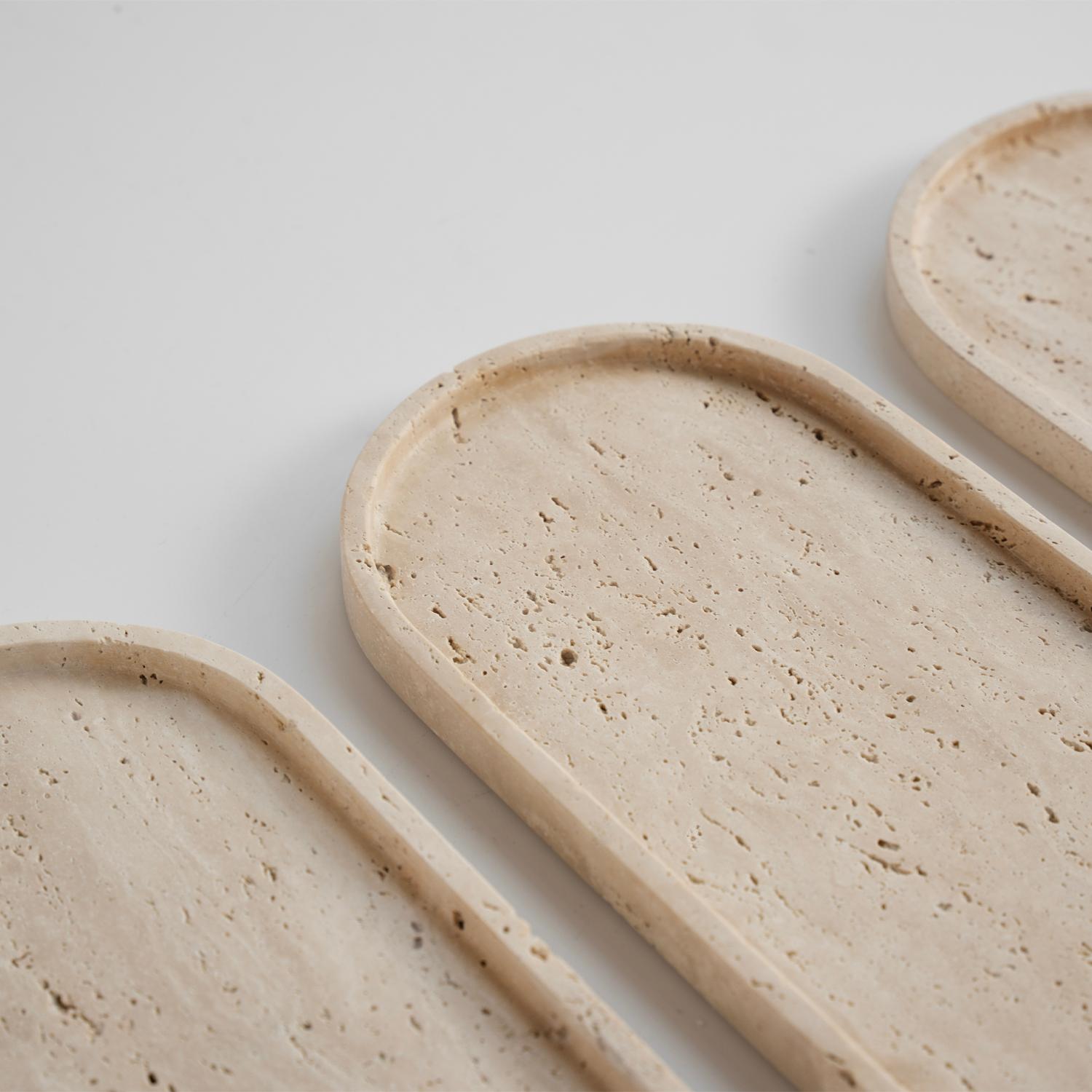 Travertine Oval Tray For Sale 1