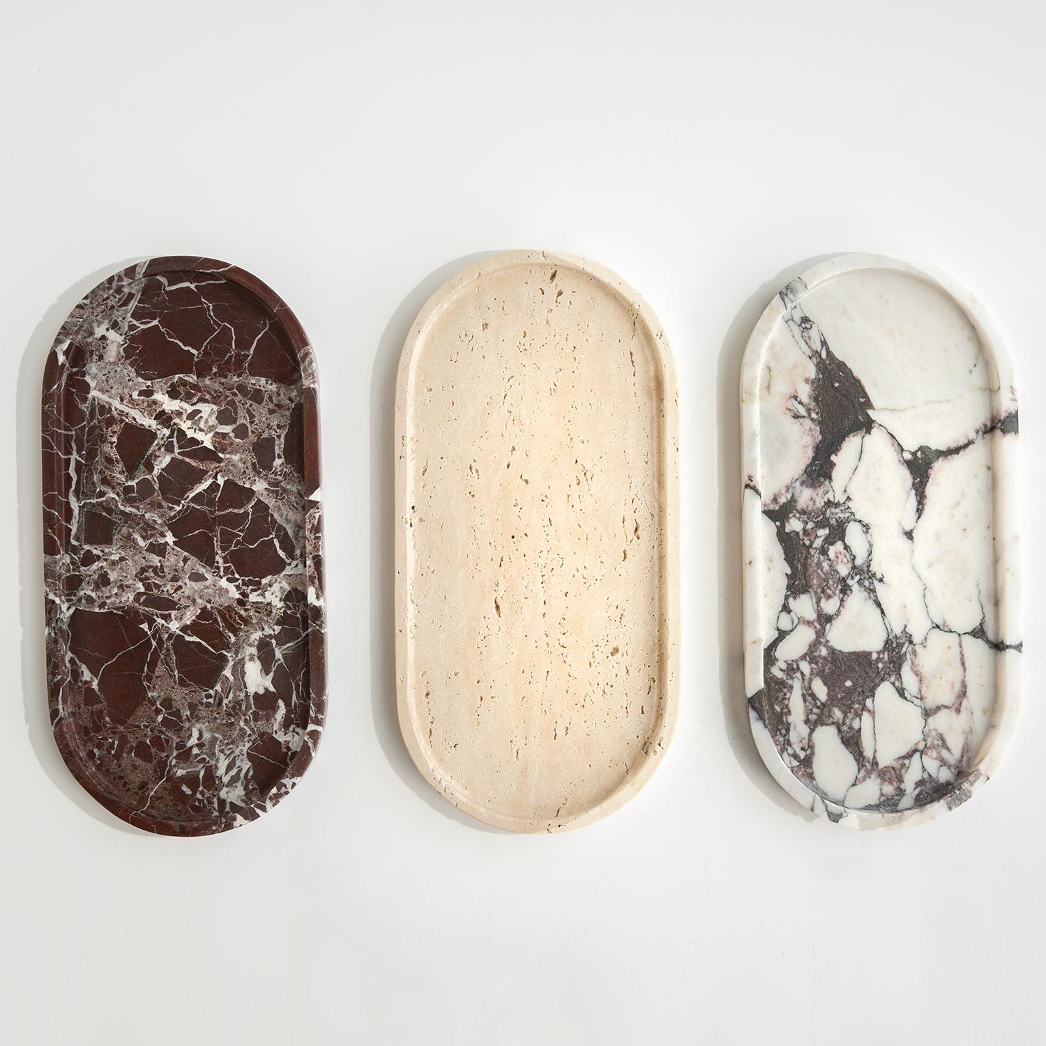 Travertine Oval Tray For Sale 2