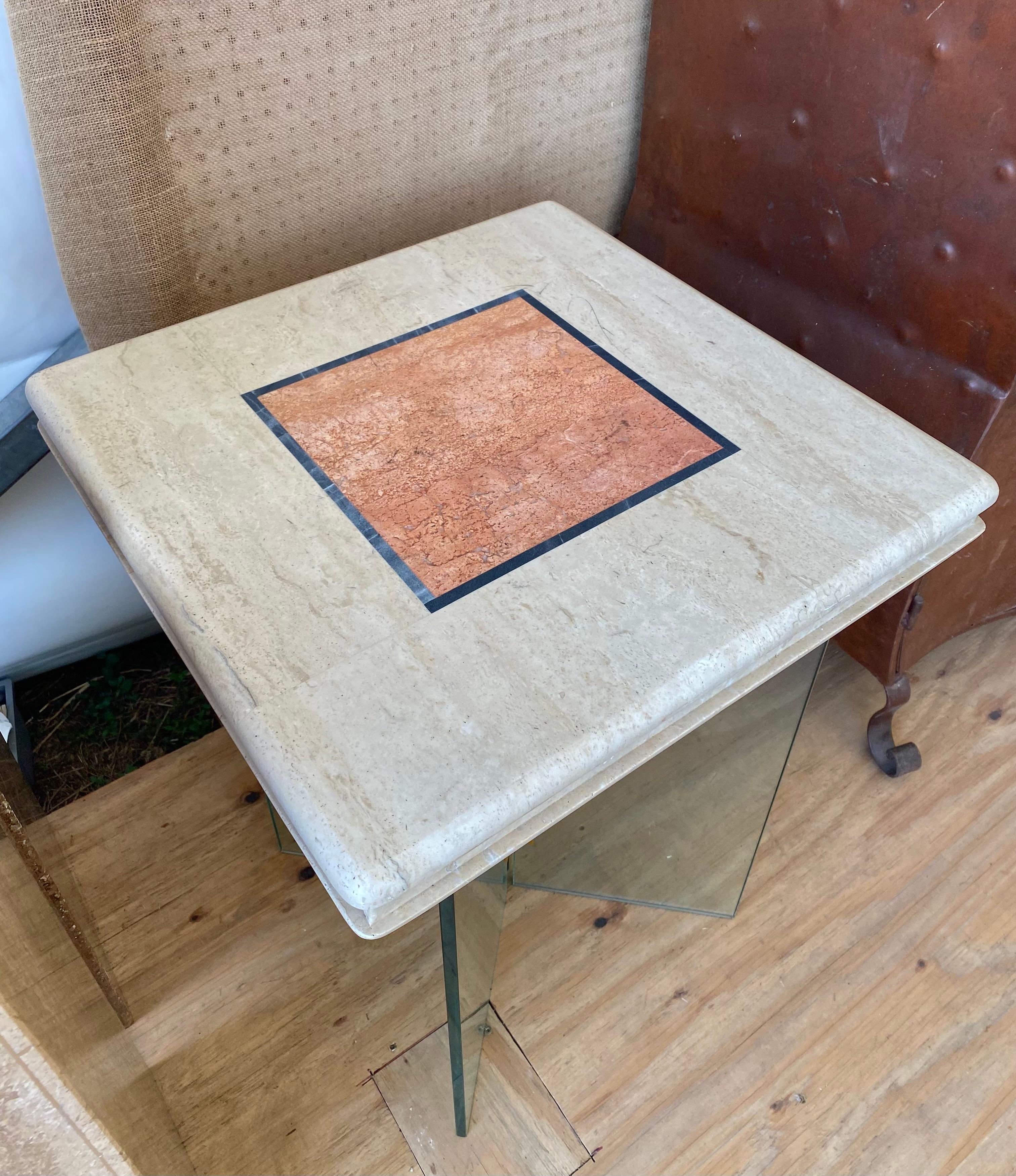 Italian Travertine Pace Style Game Table For Sale