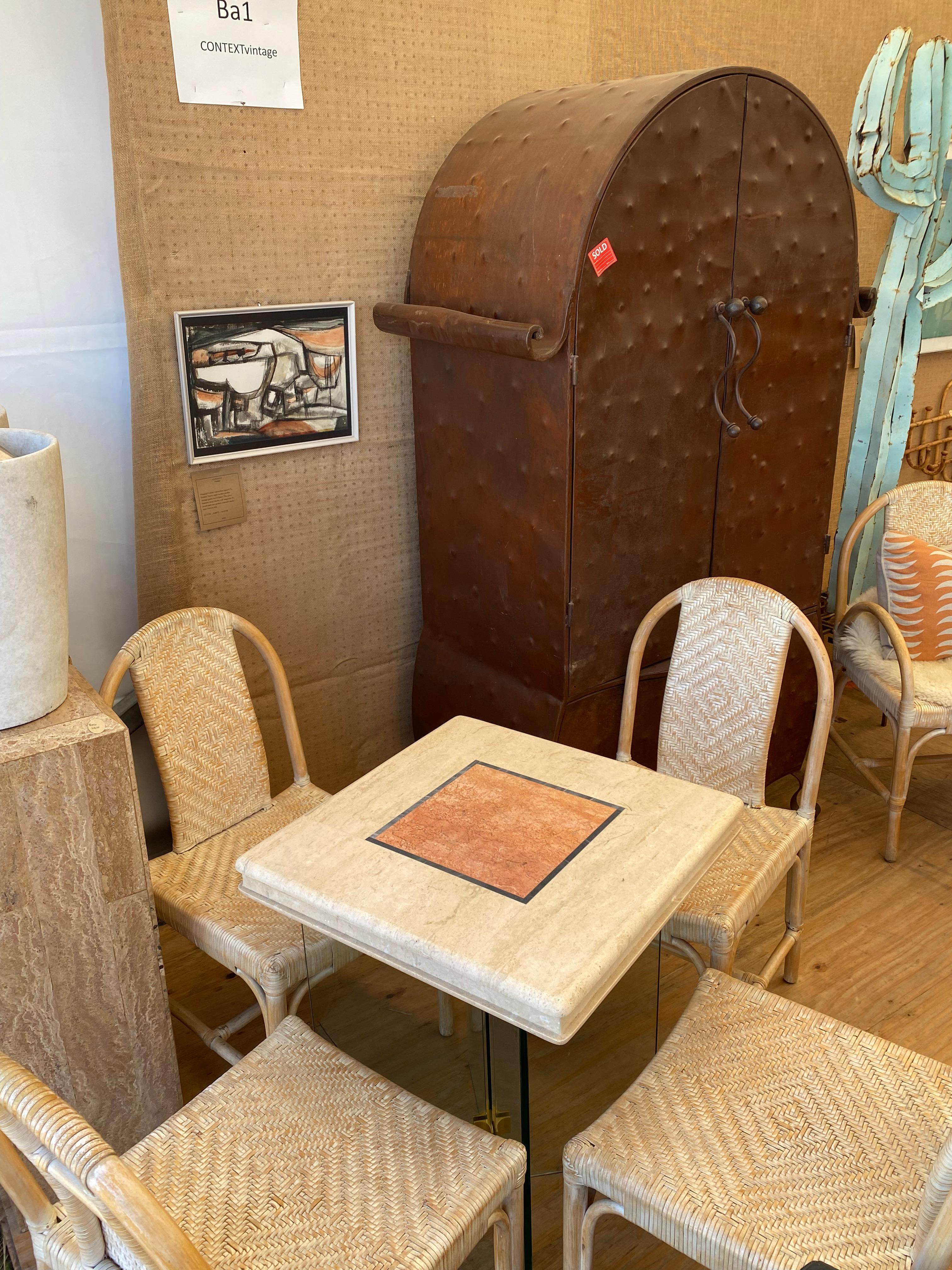 20th Century Travertine Pace Style Game Table For Sale