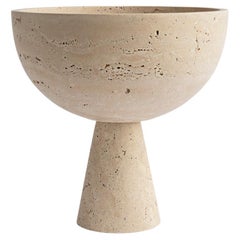 Travertine Pedestal Bowl Large