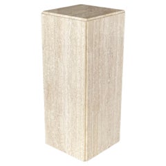 Vintage Italian travertine pedestal plinth stand