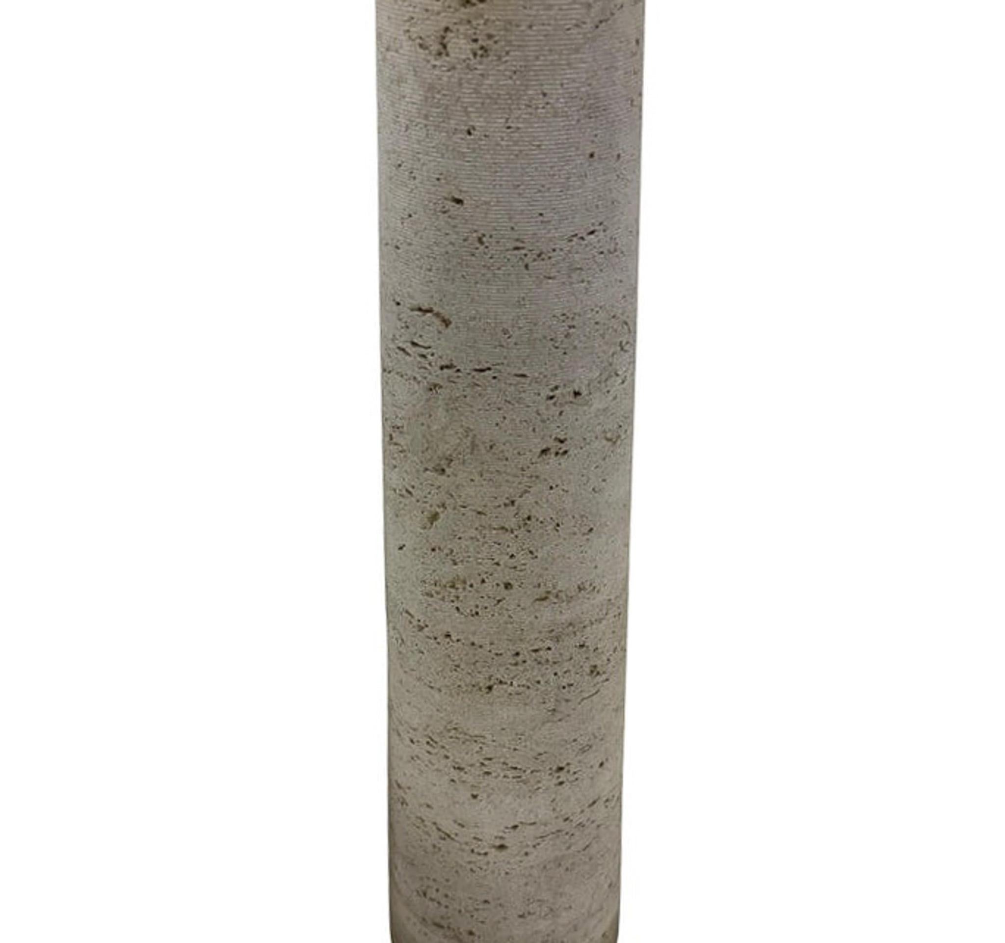 Travertine Pedestal Table, in the style of Angelo Mangiarotti, 1970s In Good Condition For Sale In Brussels, BE