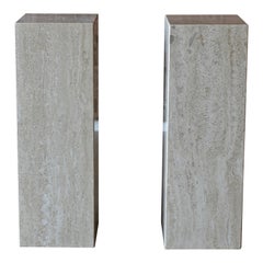 Travertine Pedestals, circa 1980