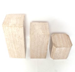 Travertine Pedestals Mid Century Modern $750 each Perfect to Display Art