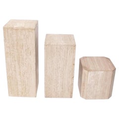 Travertine Pedestals Mid Century Modern $750 each Perfect to Display Art