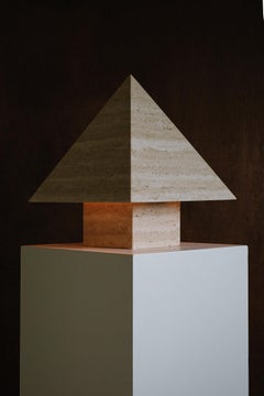 Travertine Pyramid Table Lamp