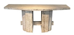Travertine Reeded Column Console, Spain, 1970s