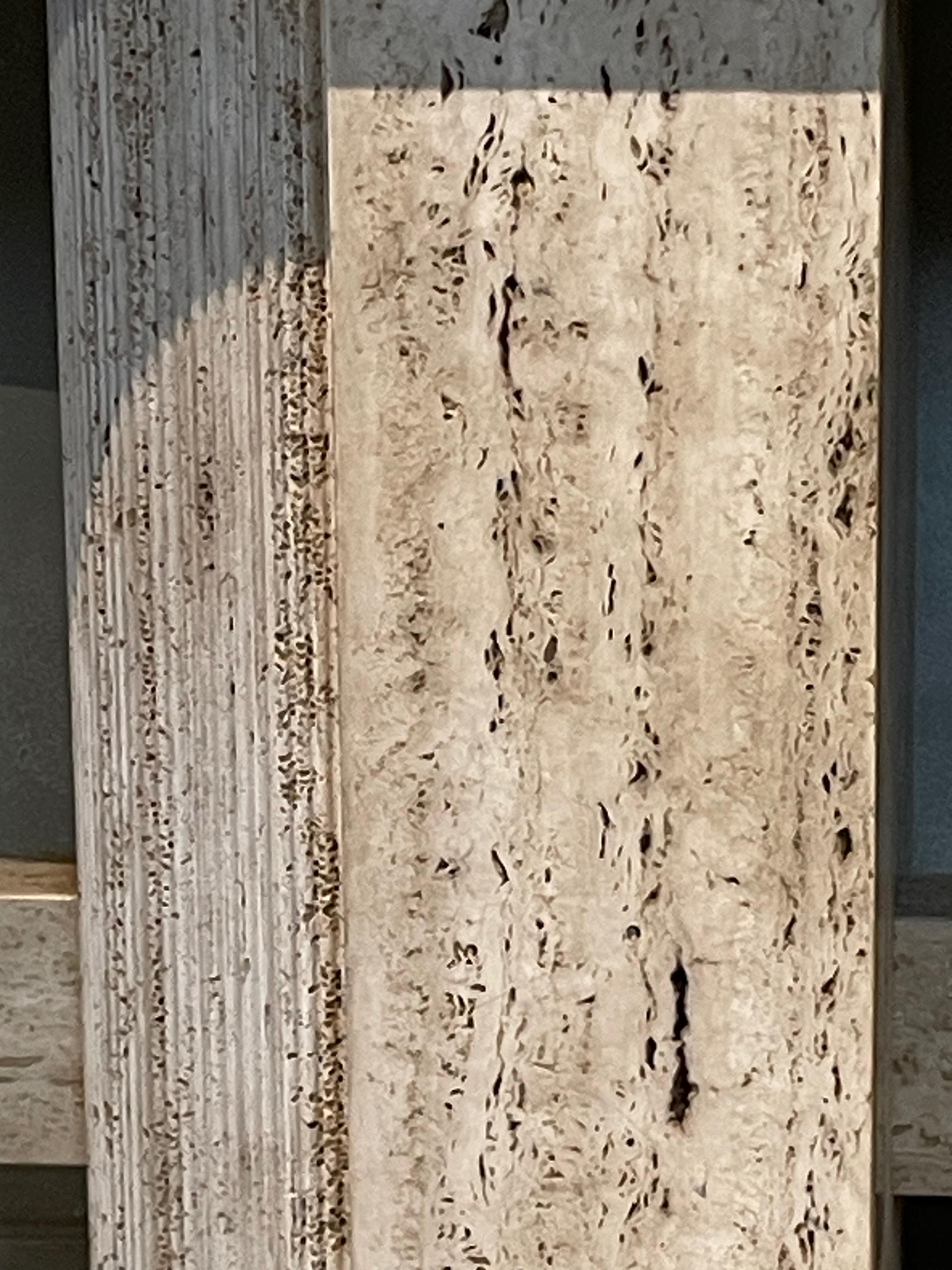 Late 20th Century Travertine Reeded Column Console, Spain, 1970s For Sale