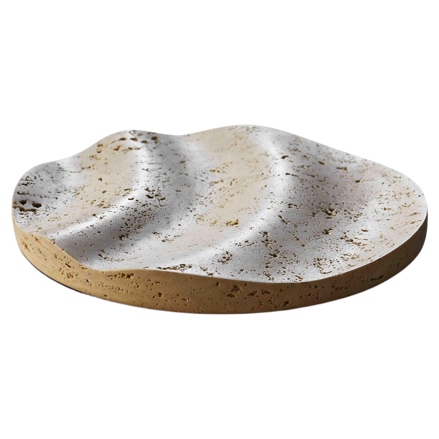 Travertine Ripple Fruitbowl by Dan Yeffet for Collection Particuliere For Sale