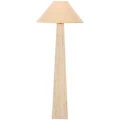 Travertine Roche Bobois Style Obelisk Floor Lamp, 1980s