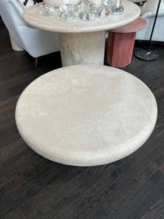 Travertine Round Coffee Table by Le Lampade