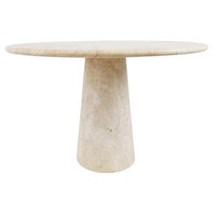 Travertine round dining table, 1970s