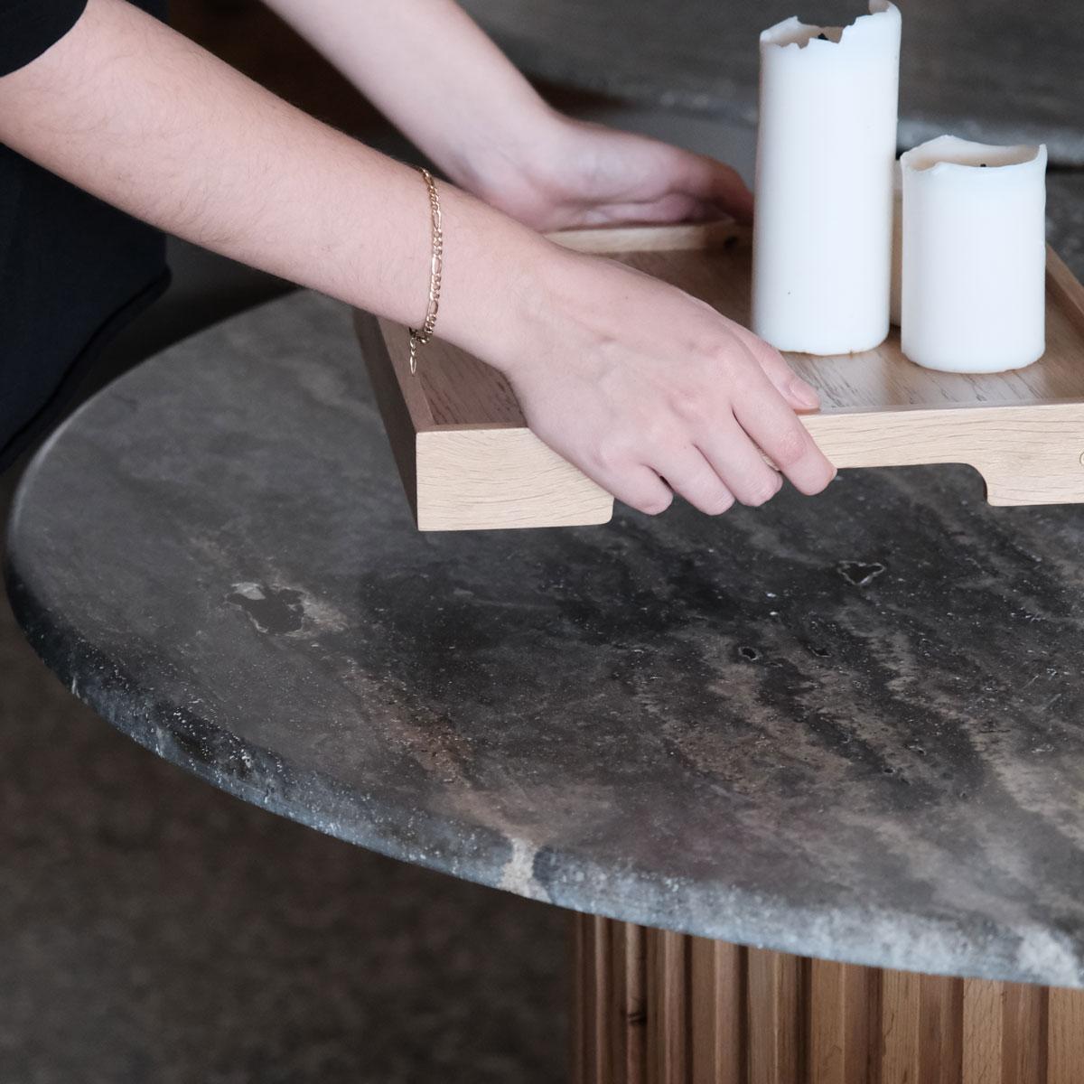Turkish Travertine Round Table – DOCIA For Sale