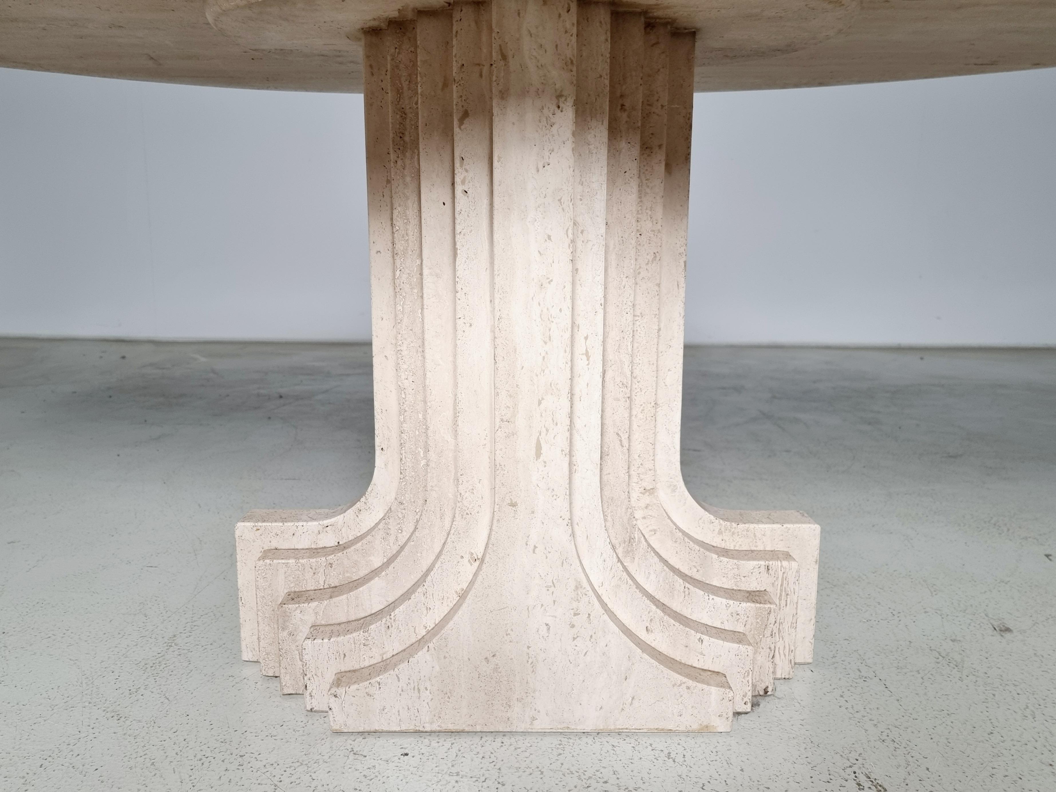 Travertine 'Samo' Dining Table by Carlo Scarpa for Simon Gavina, 1970s 5