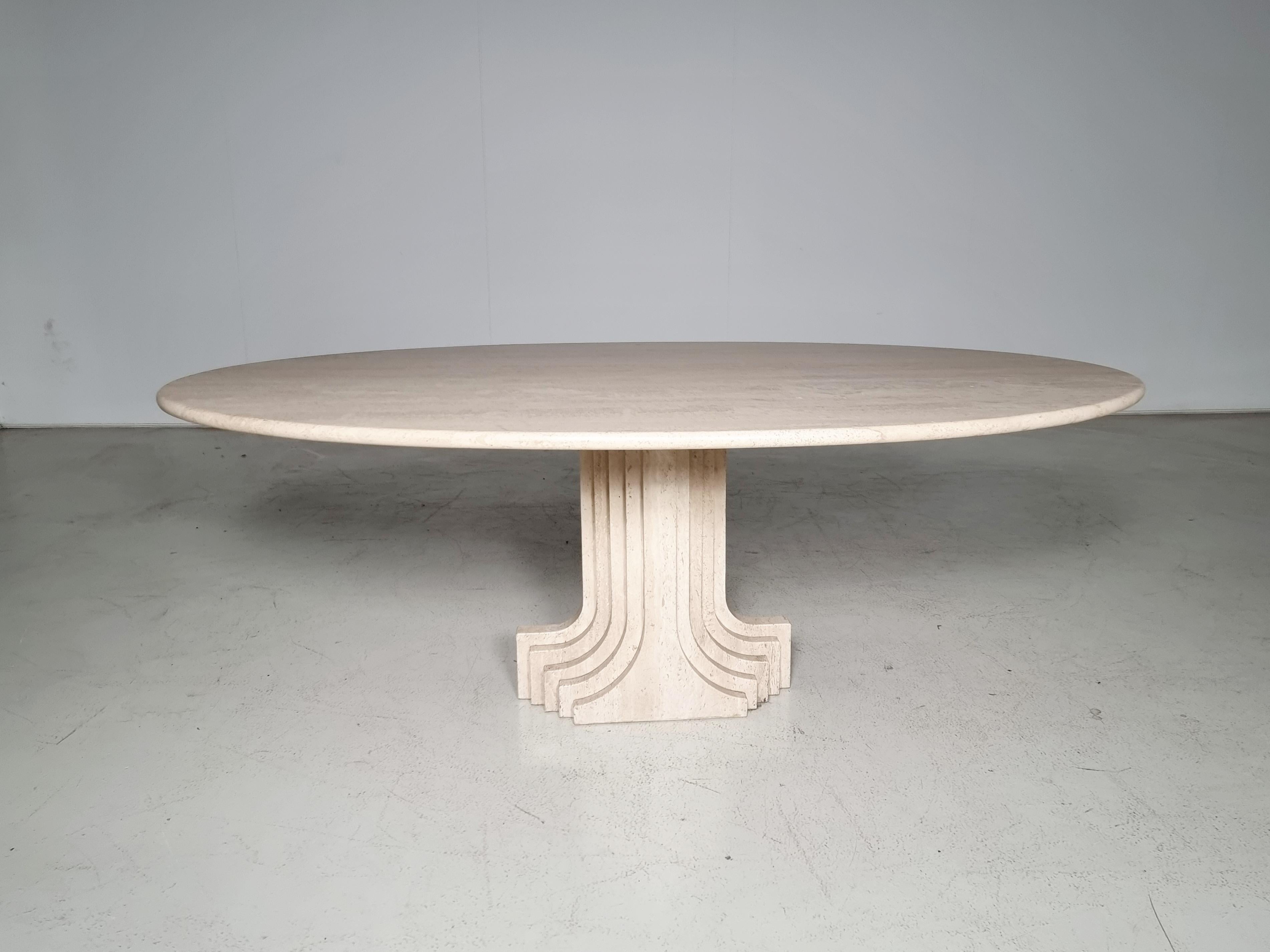 Mid-Century Modern Travertine 'Samo' Dining Table by Carlo Scarpa for Simon Gavina, 1970s