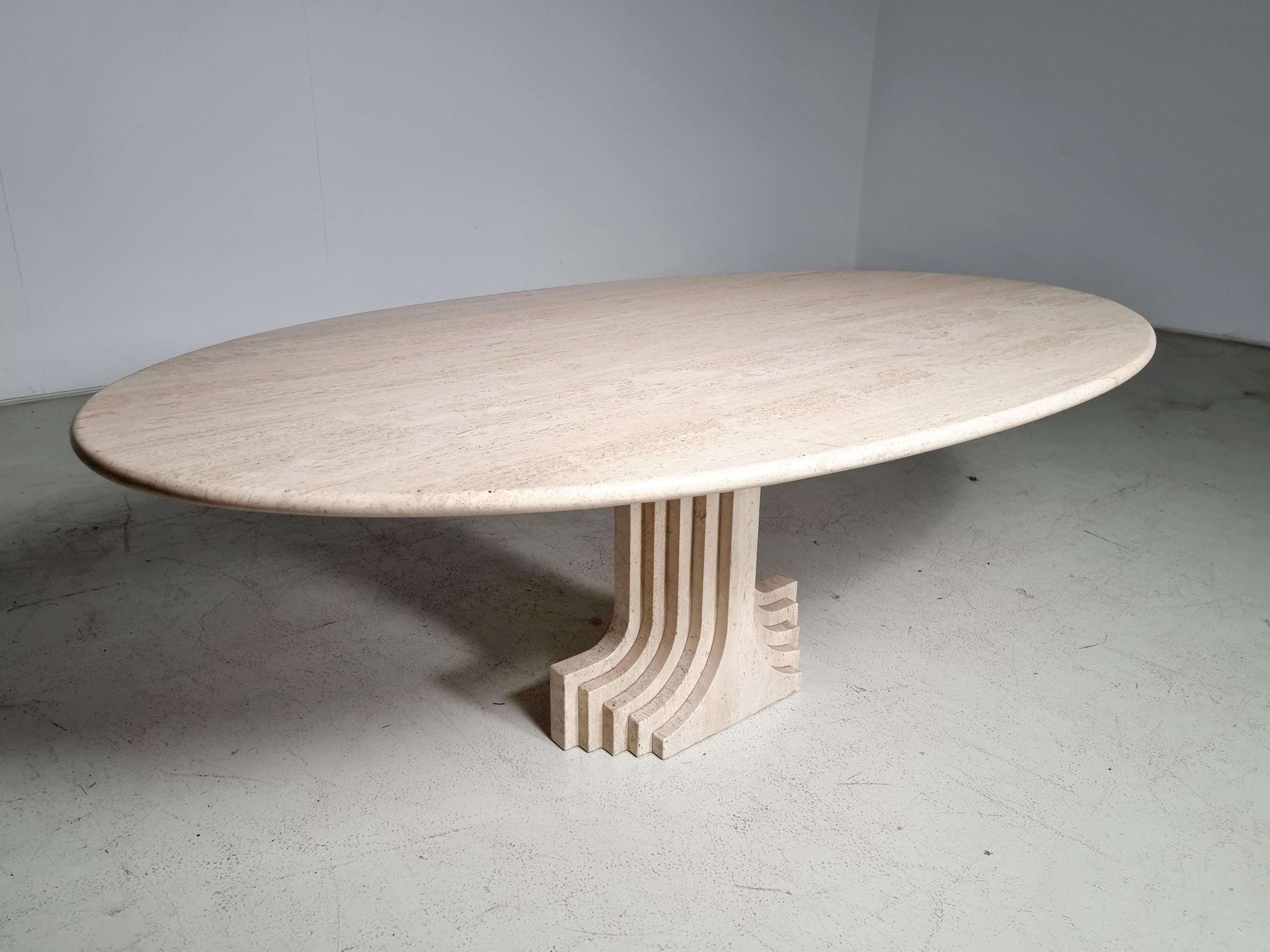 Late 20th Century Travertine 'Samo' Dining Table by Carlo Scarpa for Simon Gavina, 1970s