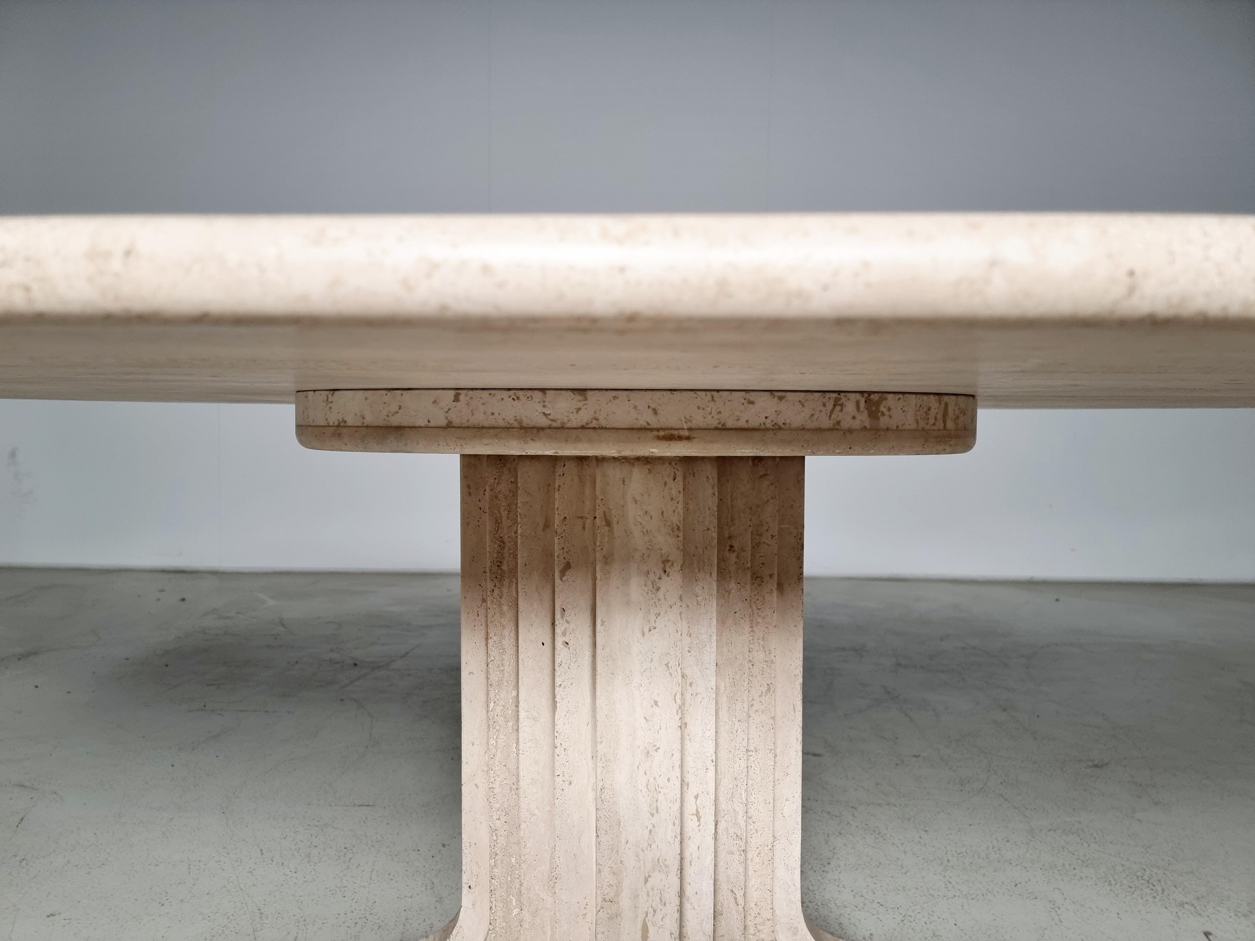 Travertine 'Samo' Dining Table by Carlo Scarpa for Simon Gavina, 1970s 2