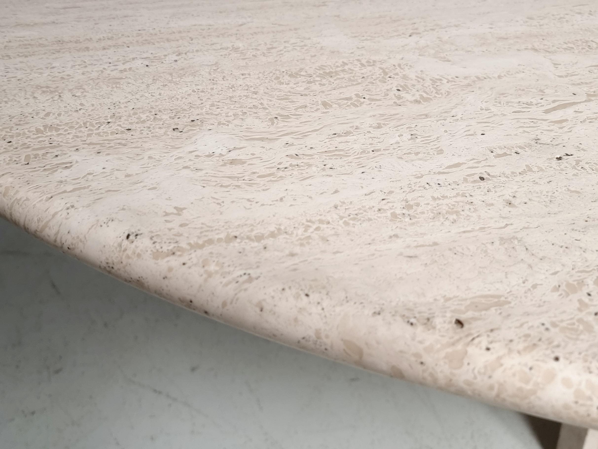 Travertine 'Samo' Dining Table by Carlo Scarpa for Simon Gavina, 1970s 3