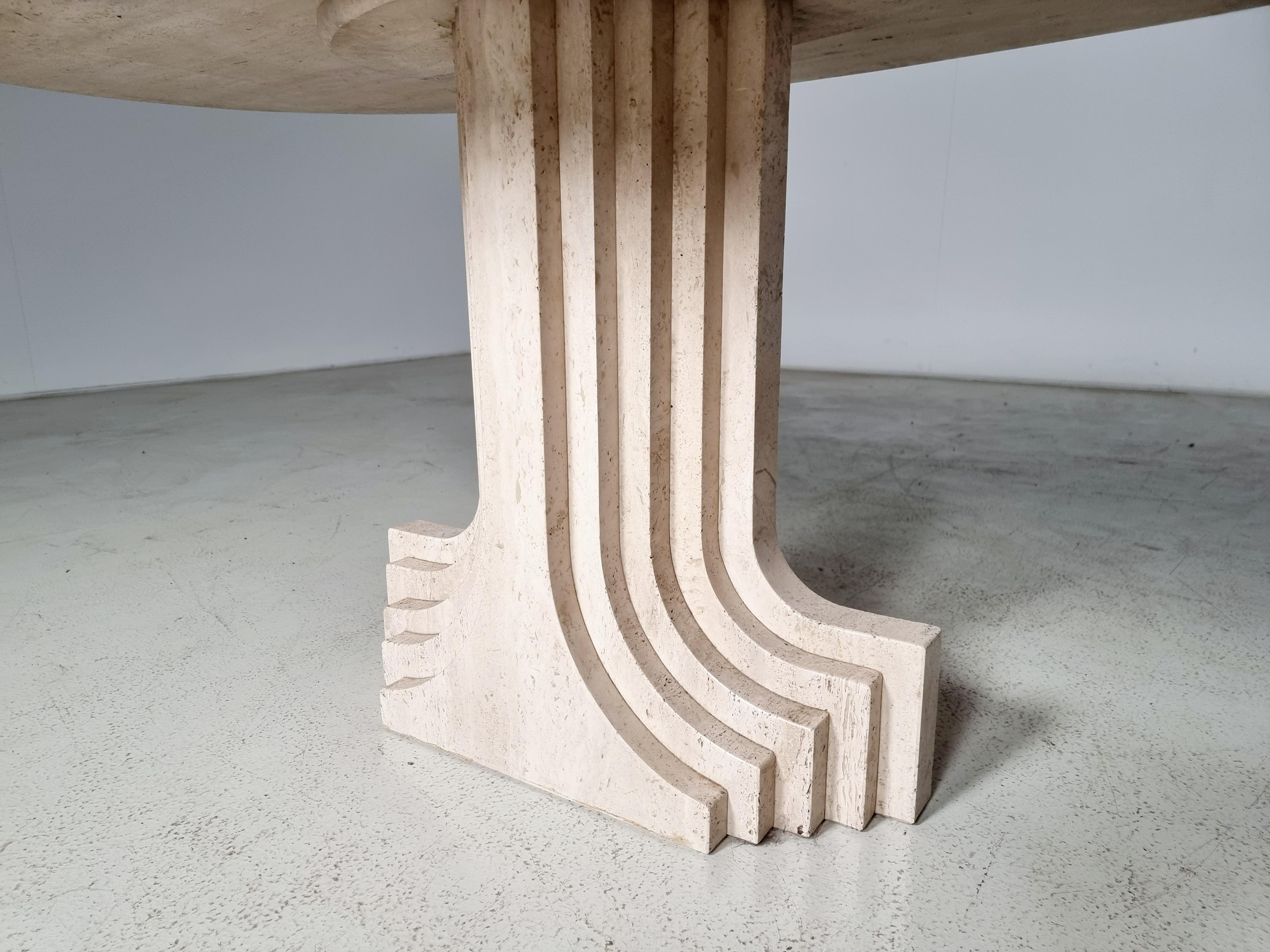 Travertine 'Samo' Dining Table by Carlo Scarpa for Simon Gavina, 1970s 4
