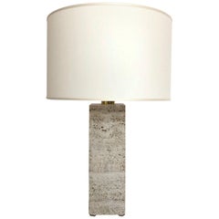 Travertine Sculpted Table Lamp by Brajak Vitberg
