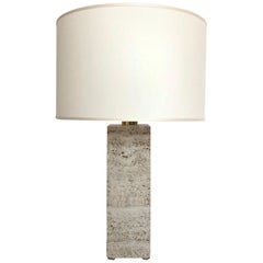 Travertine Sculpted Table Lamp by Brajak Vitberg