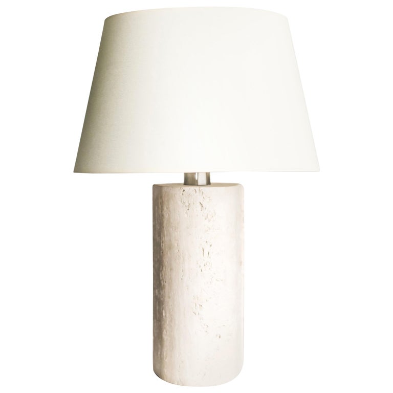 Travertine Sculpted Table Lamp by Brajak Vitberg For Sale at 1stDibs