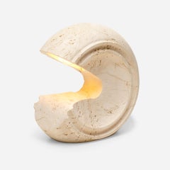 Travertine Sculptural Table Lamp by Giuliano Cesari for Nucleo Sormani