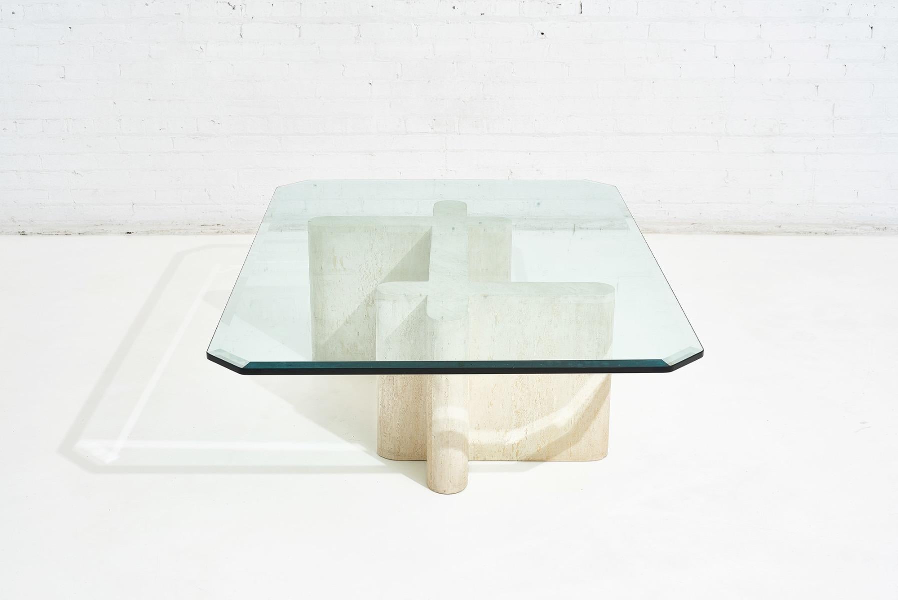 Travertine Sculpture Coffee Table, Italy, 1970 In Excellent Condition In Chicago, IL