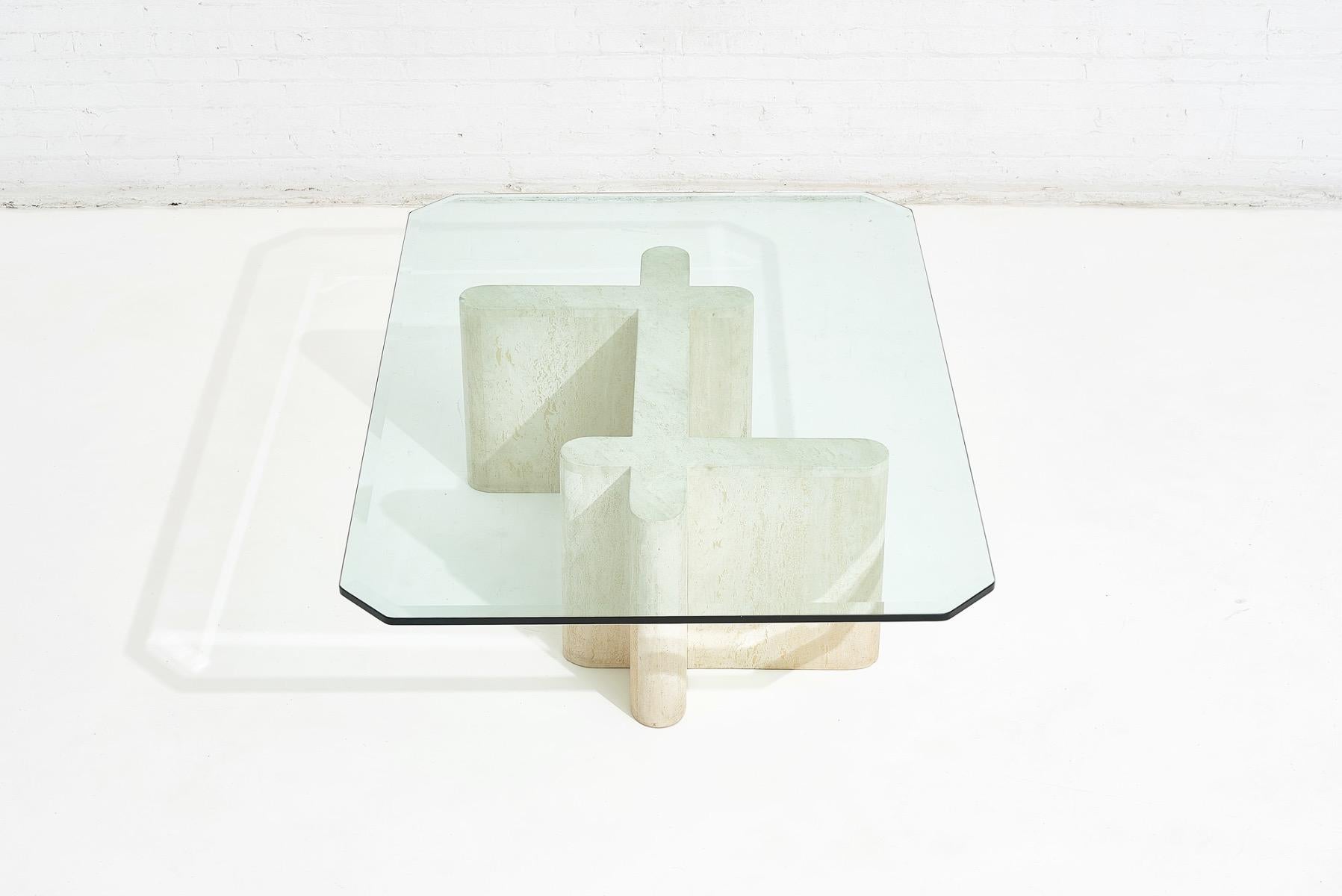 Late 20th Century Travertine Sculpture Coffee Table, Italy, 1970