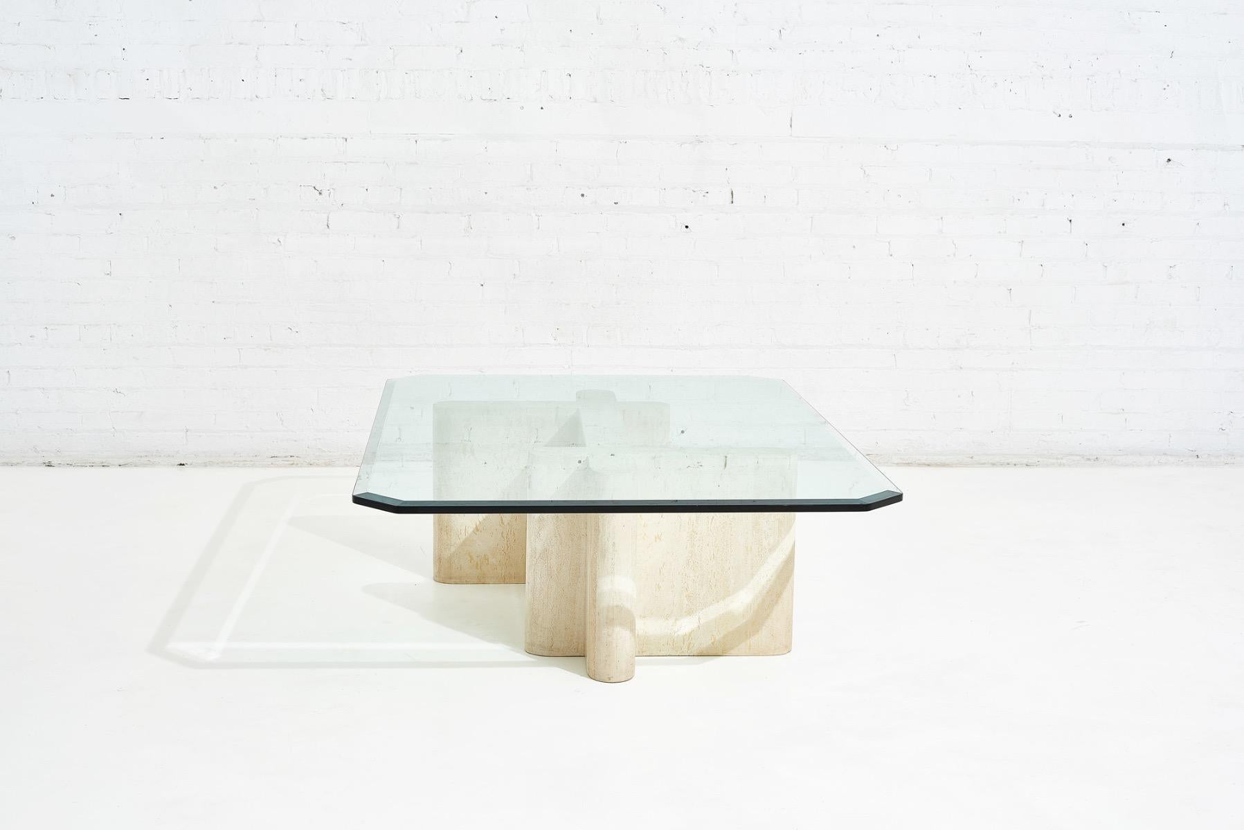 Travertine Sculpture Coffee Table, Italy, 1970 1