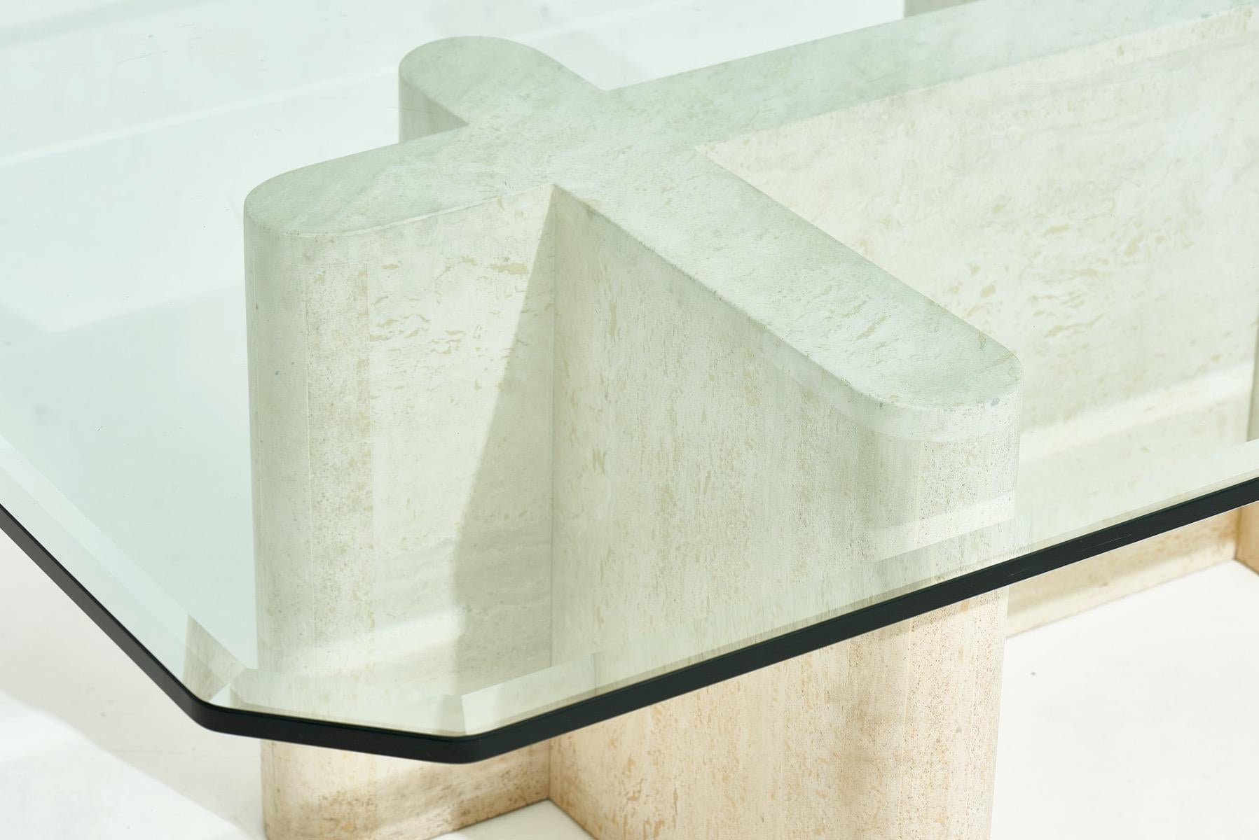 Travertine Sculpture Coffee Table, Italy, 1970 3