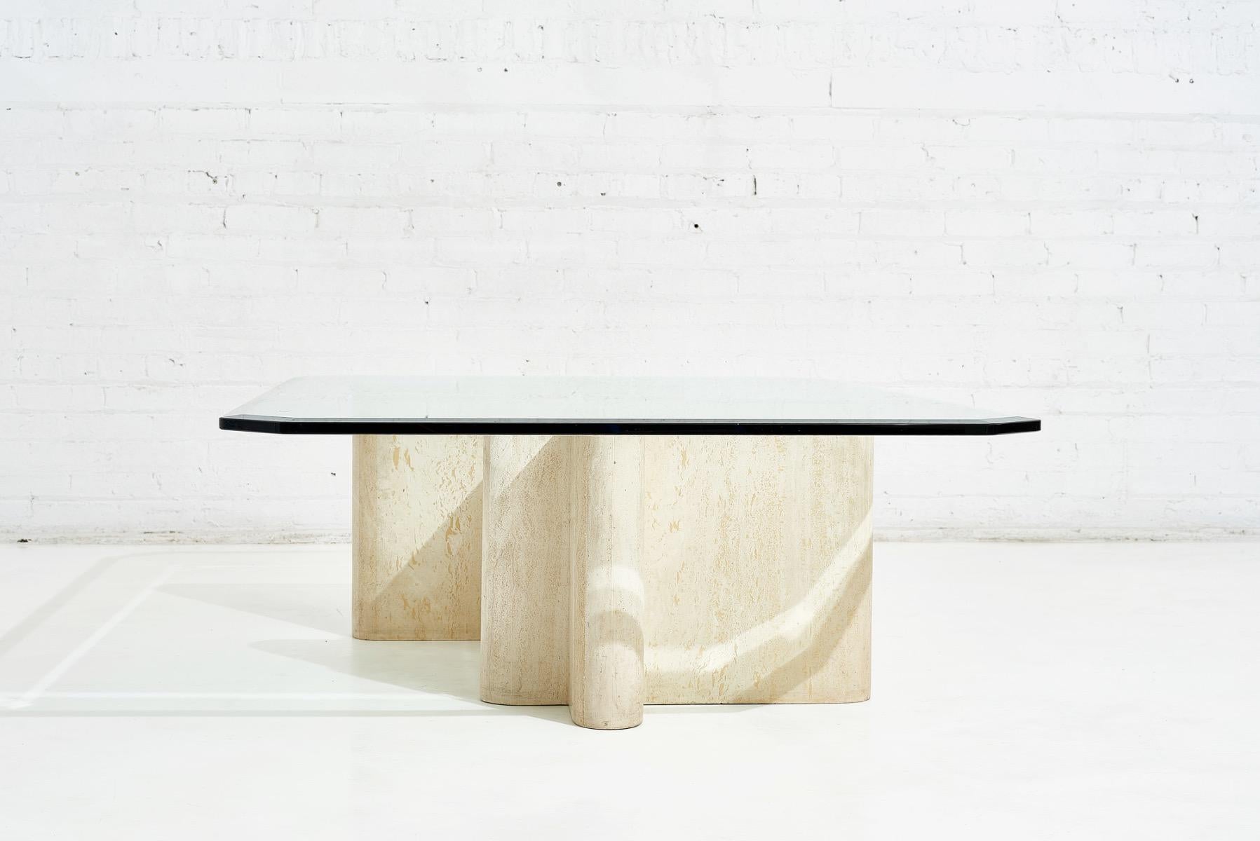Travertine Sculpture Coffee Table, Italy, 1970 4