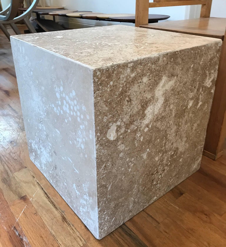 Travertine Side End Table Cube at 1stDibs travertine cube
