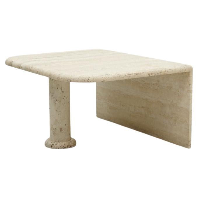 Travertine Side or Coffee Table, Single Night Stand, Italy 70s