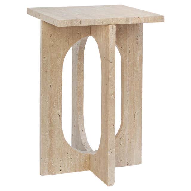 Travertine ‘LAYERED CONE’ Side Table For Sale at 1stDibs