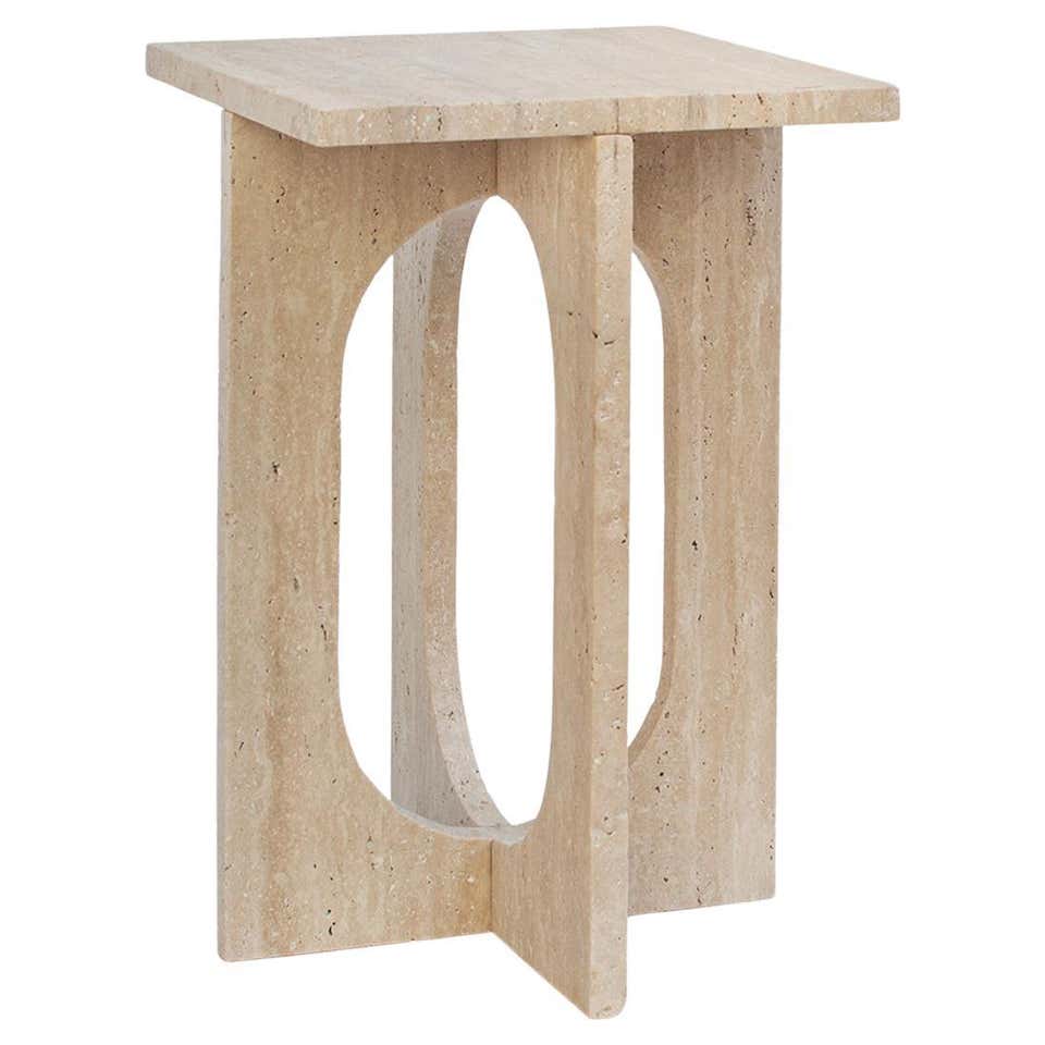 Travertine Side Table For Sale at 1stDibs | travertine unhoned, side ...