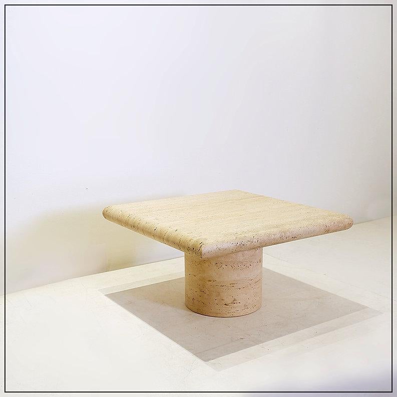 Table d'appoint en travertin Angelo Mangiarotti, Up and Up en vente 3