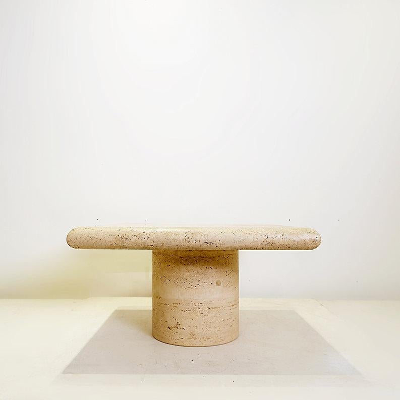 Late 20th Century Travertine Side Table by Angelo Mangiarotti, Up and Up For Sale