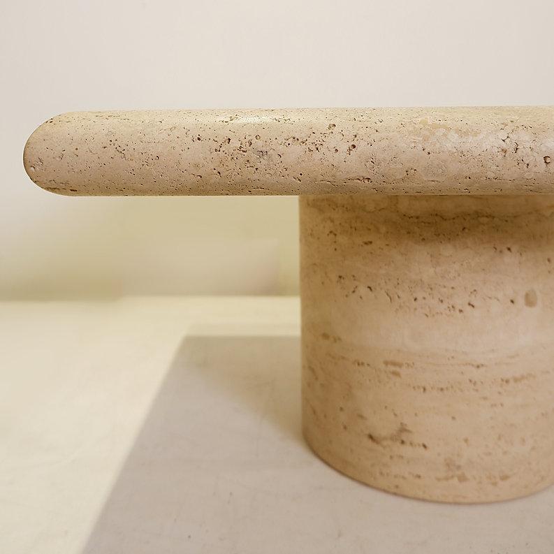 Travertine Side Table by Angelo Mangiarotti, Up and Up For Sale 2