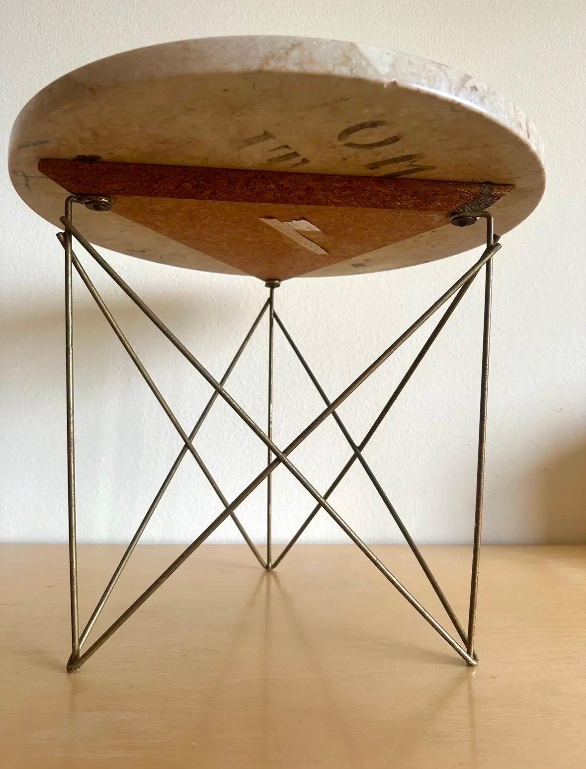 Travertine Side Table by Martin Perfit for Rene Brancusi. In Good Condition In Southampton, NJ